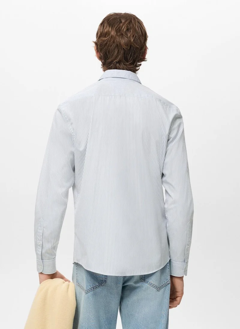 Mango Man  Regular fit striped cotton shirt for Men | Best Price UAE